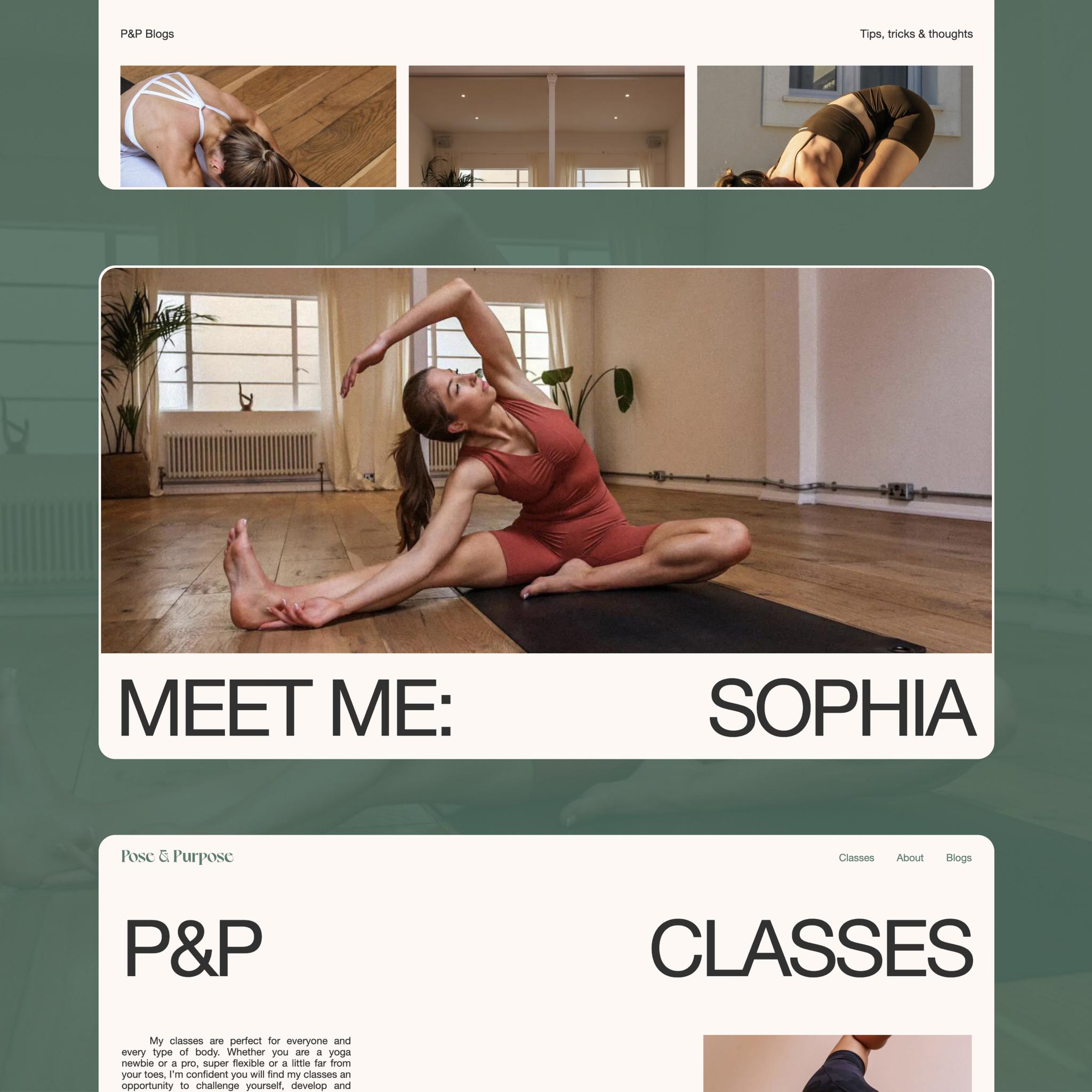 Photo of yoga teacher in an extended side angle with a bind on a white studio background.